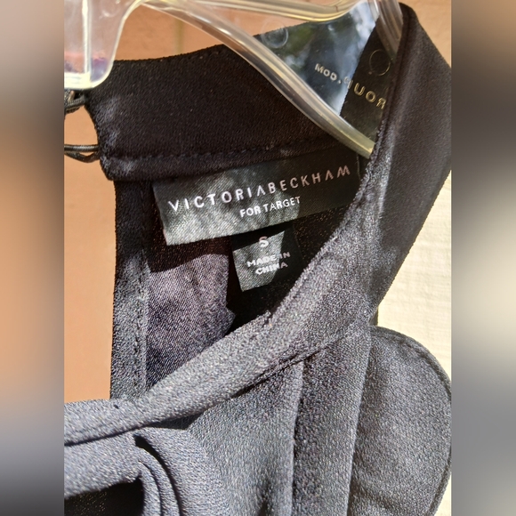 Victoria Beckham for Target Black Halter Ruffle Top Size Small EUC - Picture 5 of 9